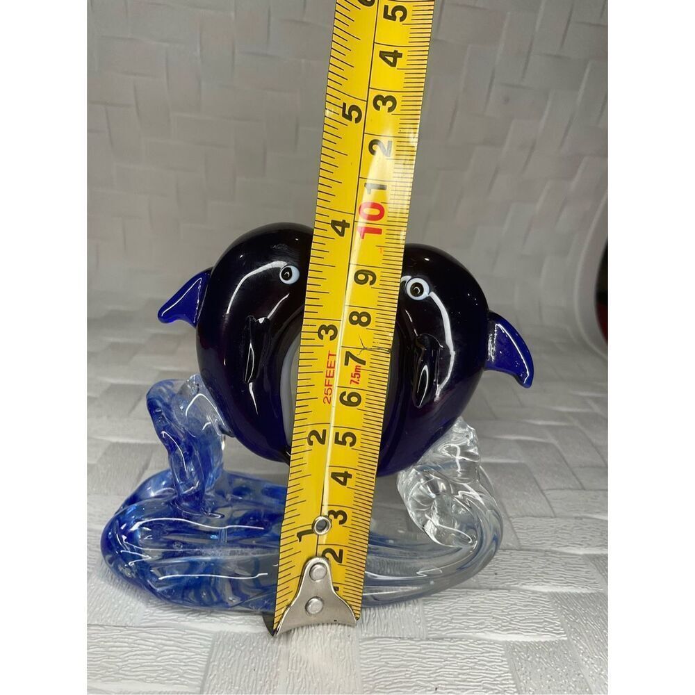 Vintage Crystal Dolphins Figurine Glass Hand Blown Sea‎ Animal Sculpture SeaLive - Picture 4 of 10